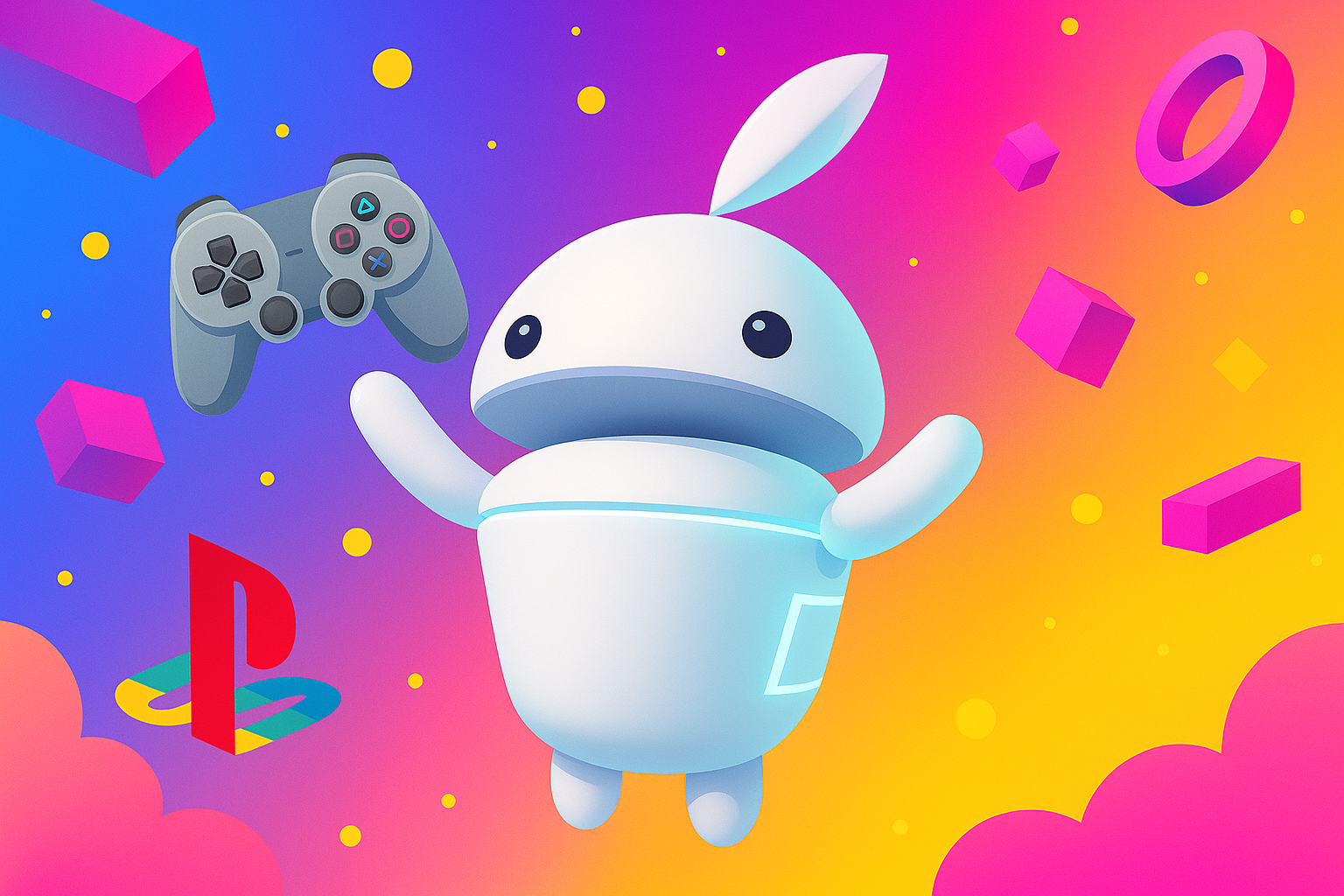 20250805_1529_Playstation maskot na farebnom pozadí_remix_01k1x6kn2aecsrjp5fhtpt2r42